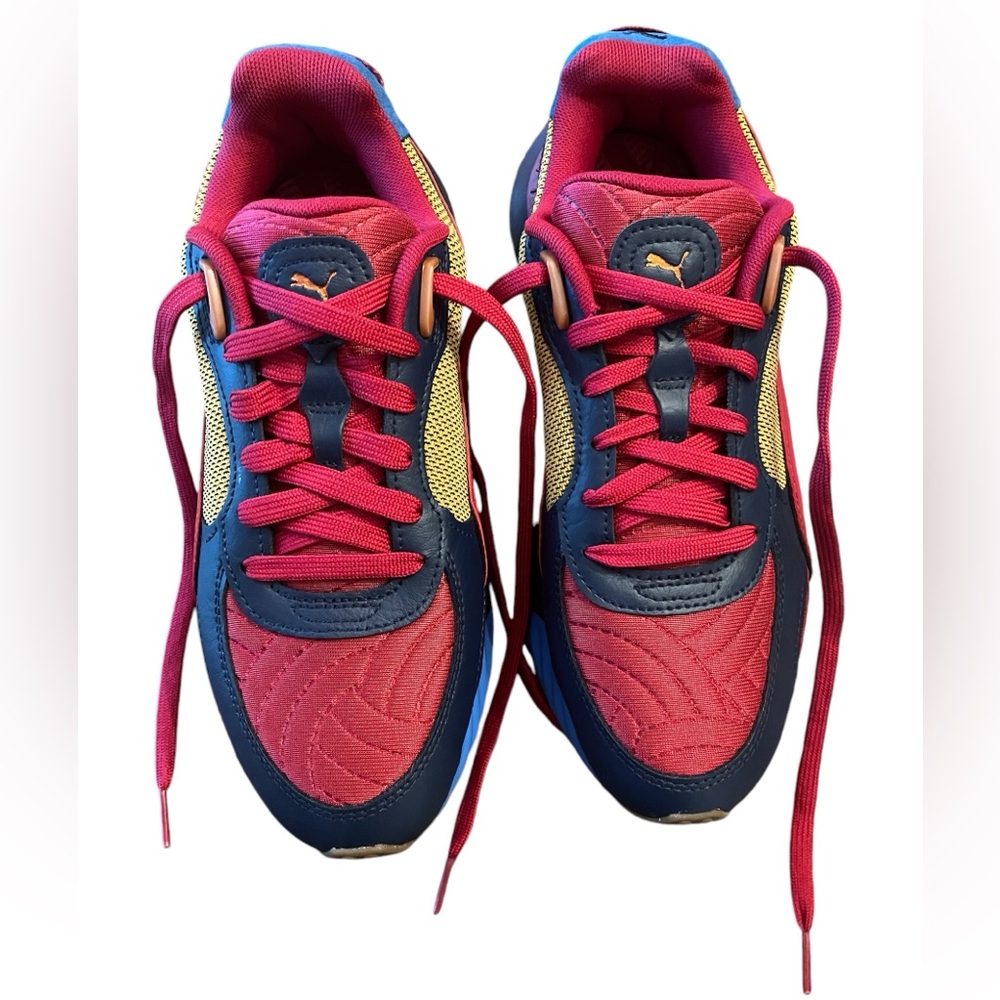 Puma Tennis Shoes in Navy, Mustard, and Deep Red in Unisex Size 7. - Picture 12 of 13